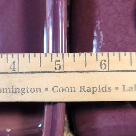 Tastefully Simple Dip Crock Bowl/ Lid Metal Stand Eggplant Serving Dish - Picture 5 of 7